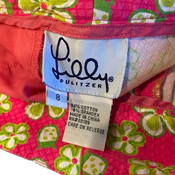 Lilly Pulitzer Sz 8 Pink Flower Power Dune Buggy Print Pocket Ankle Pants - Picture 6 of 6